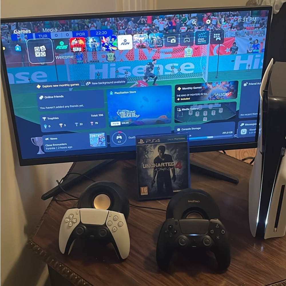 Hisense TV with Dual Controllers and Game Disc
